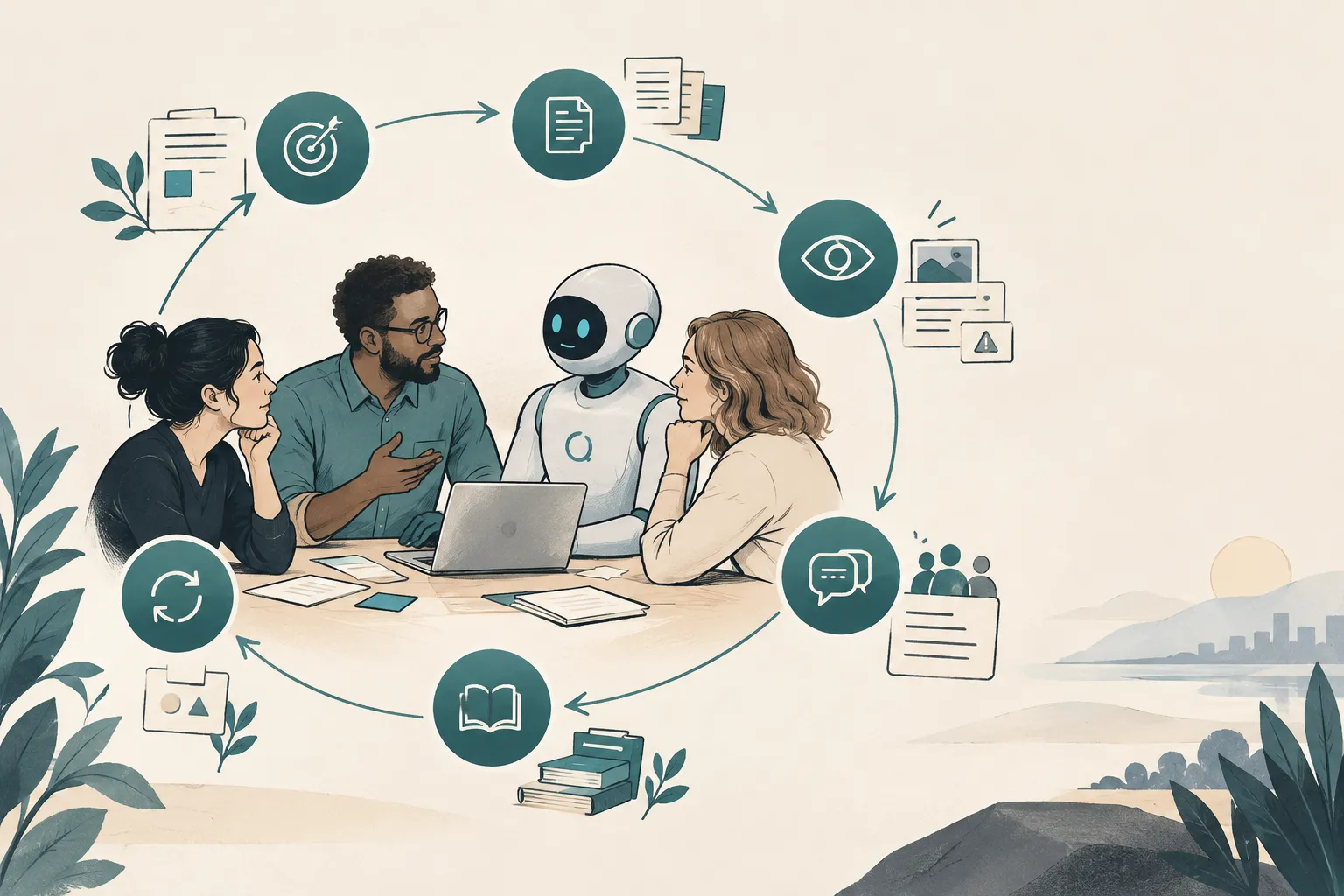 AI-generated editorial illustration for “Meaningful Work Without Unspoken Promises”.